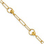 14K Polished and Dia-cut. Circle Station Paperclip Bracelet