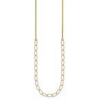 14K Polished and Dia-cut Fancy Oval Link Necklace