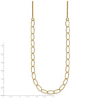 14K Polished and Dia-cut Fancy Oval Link Necklace