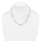 14K Polished Circle Station Popcorn Link Necklace