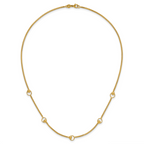 14K Polished Circle Station Popcorn Link Necklace