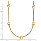 14K Polished Circle Station Popcorn Link Necklace