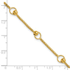 14K Polished Circle Station Popcorn Link Bracelet