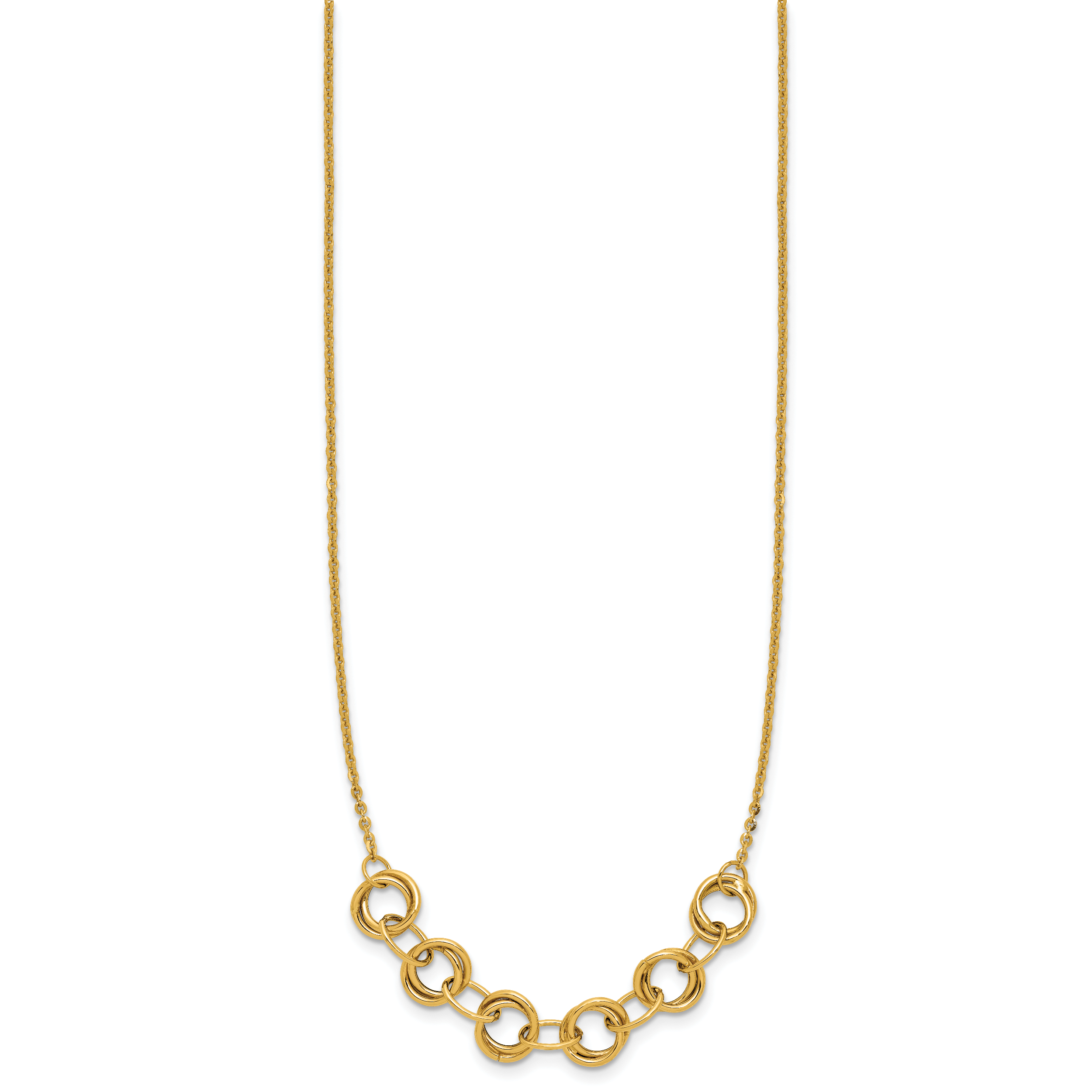14K Polished Circles w/2in ext. Necklace Secondary image