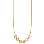 14K Polished Circles w/2in ext. Necklace