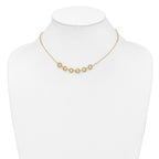 14K Polished Circles w/2in ext. Necklace