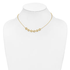 14K Polished Circles w/2in ext. Necklace
