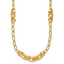14K Polished and Diamond-cut Fancy Oval Link Necklace
