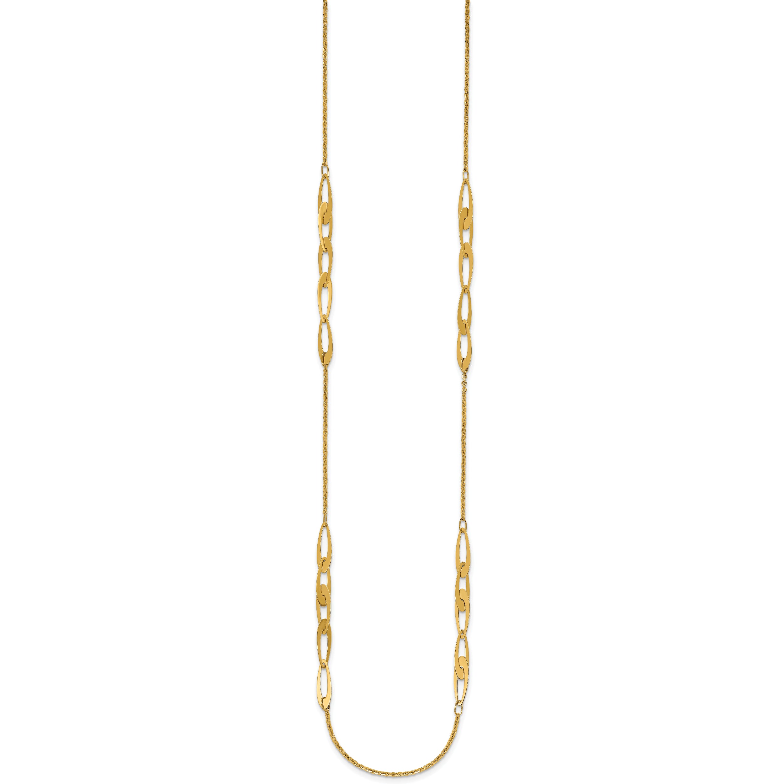 14K Polished Fancy Link Necklace
