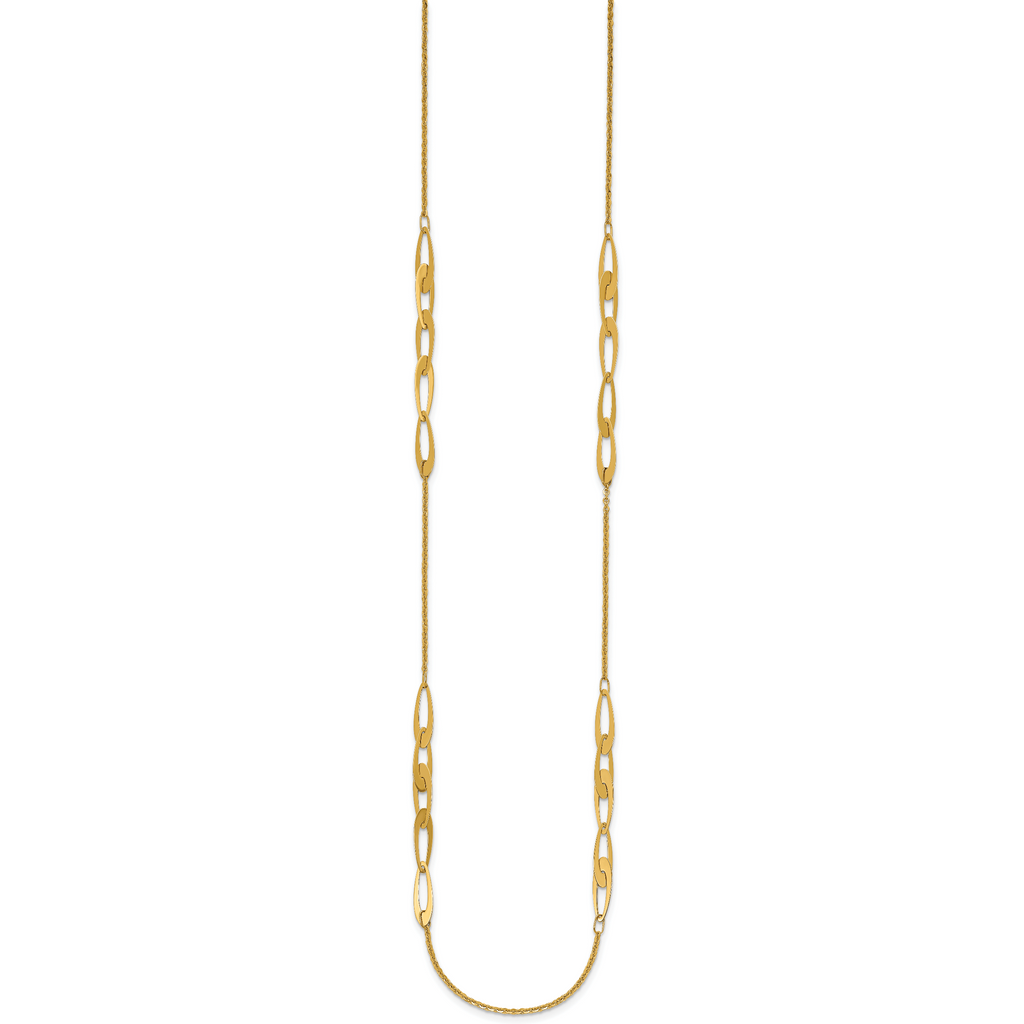 14K Polished Fancy Link Necklace