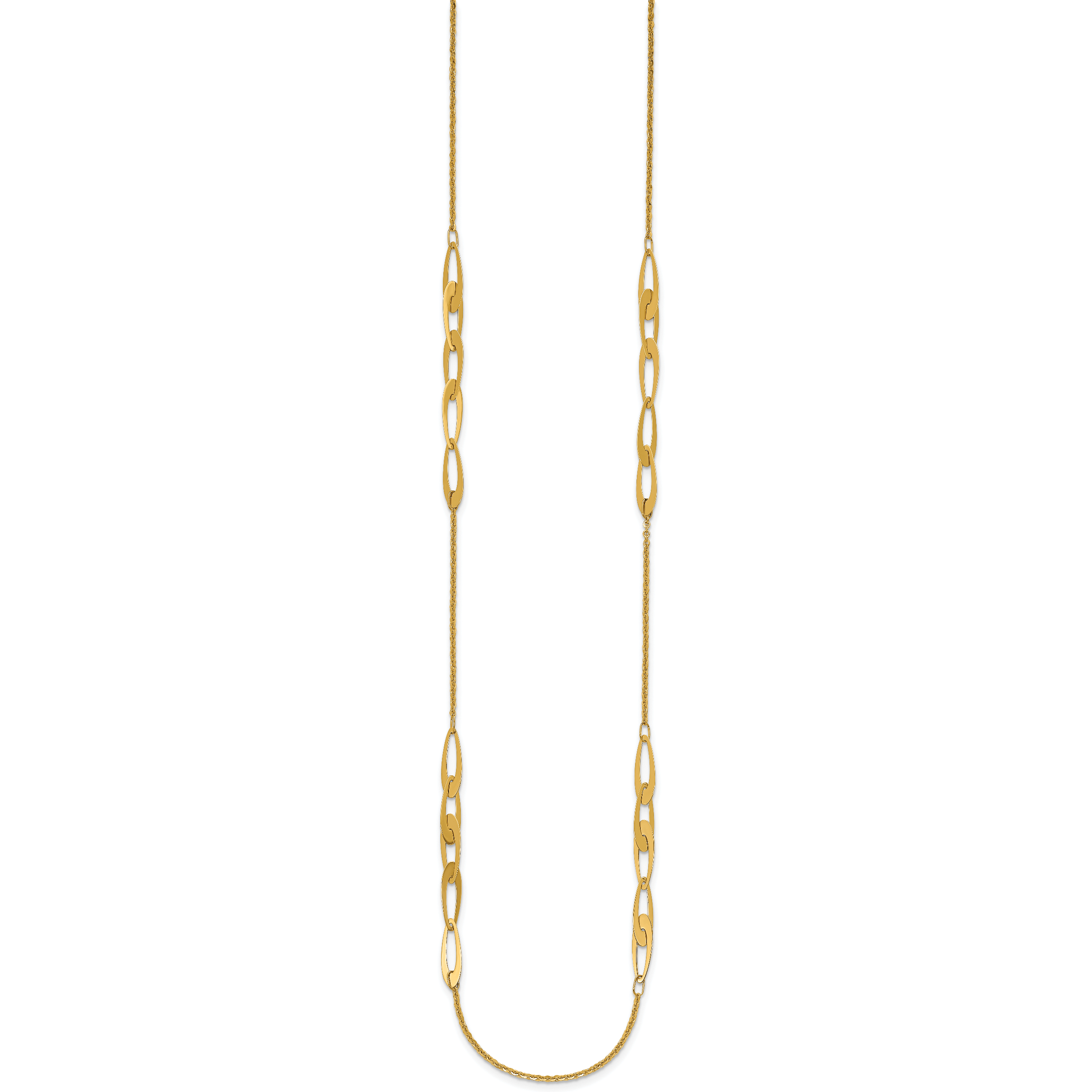 14K Polished Fancy Link Necklace