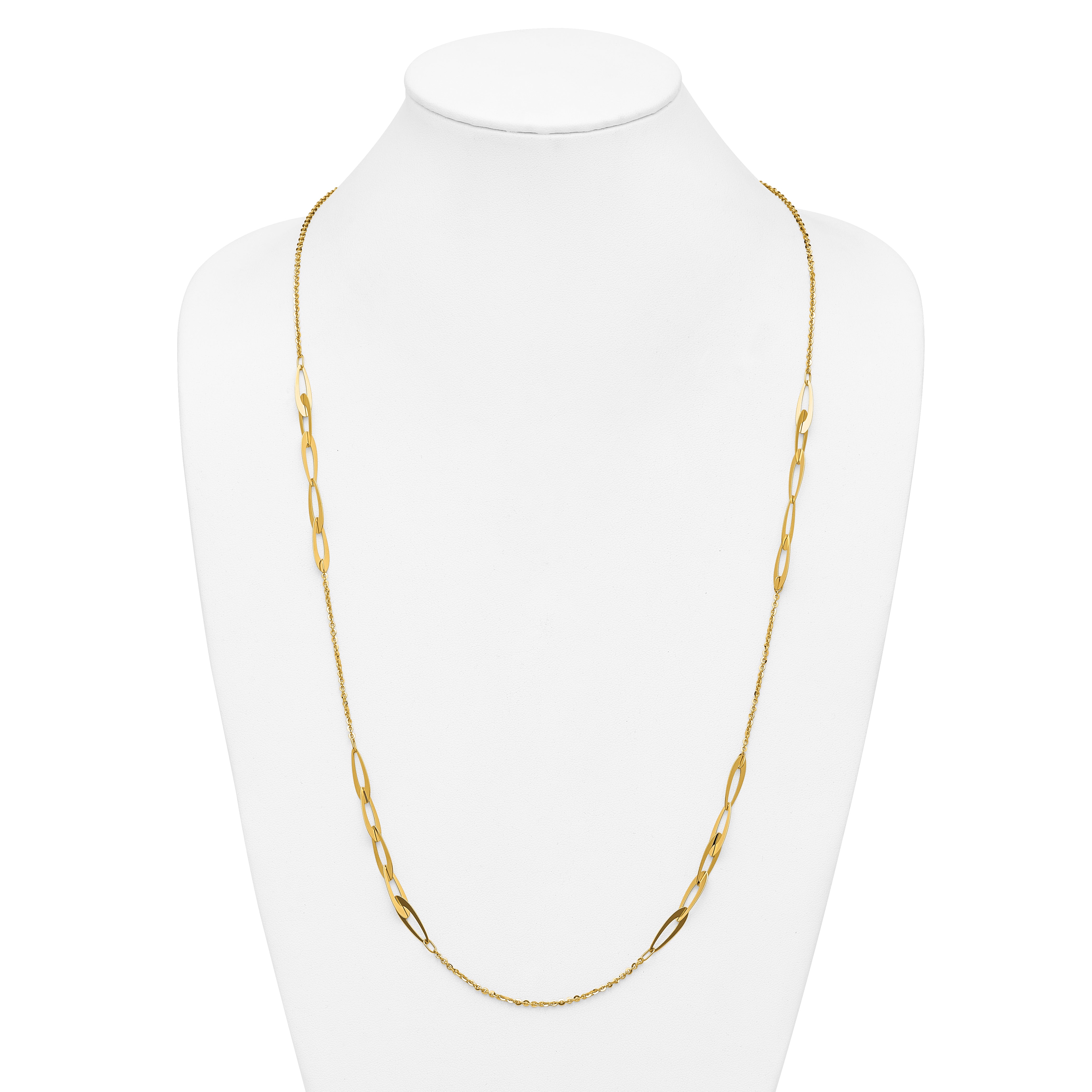 14K Polished Fancy Link Necklace