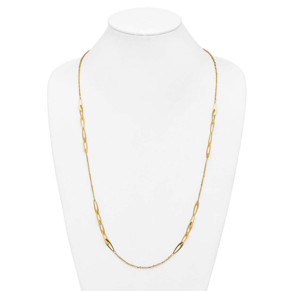 14K Polished Fancy Link Necklace