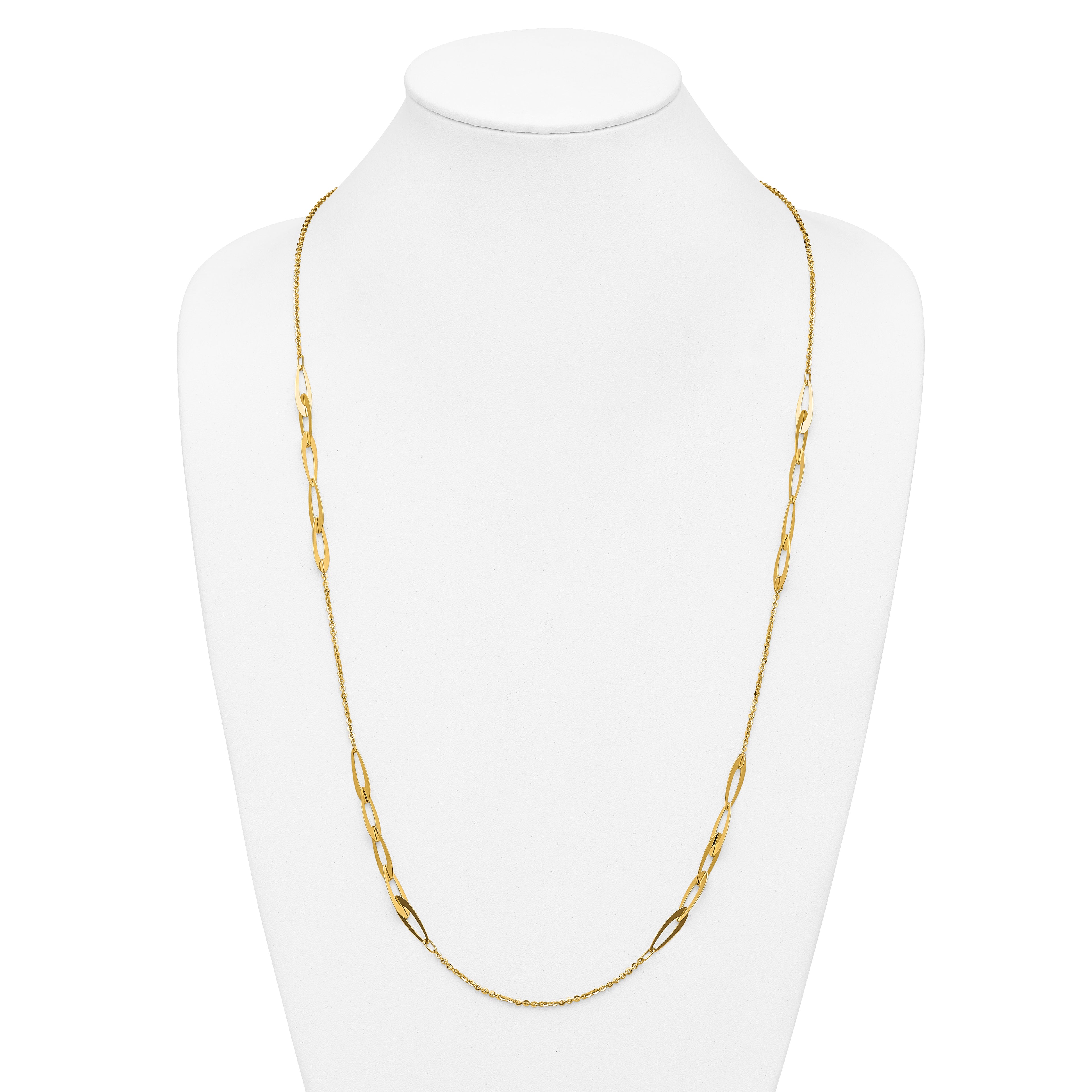 14K Polished Fancy Link Necklace