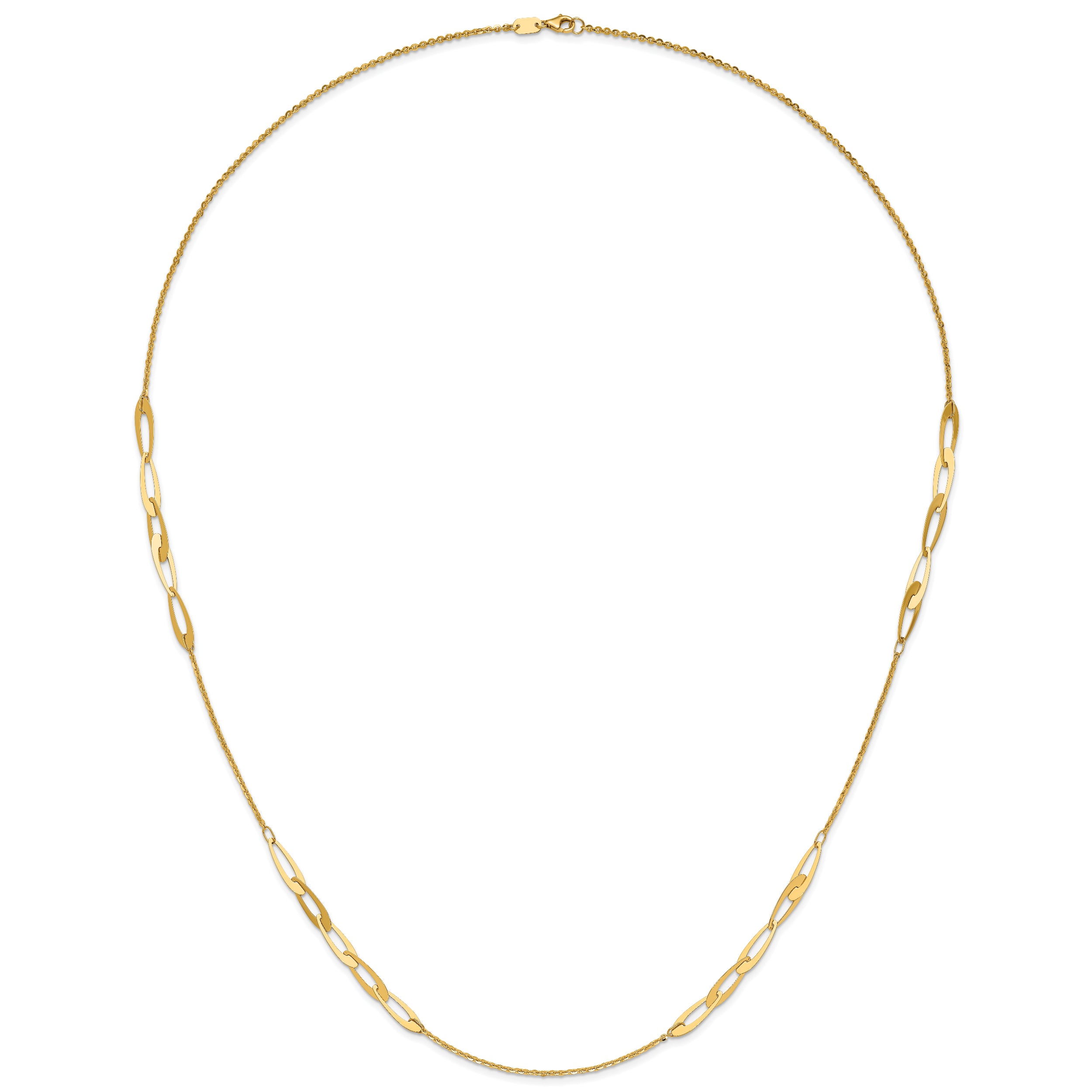 14K Polished Fancy Link Necklace