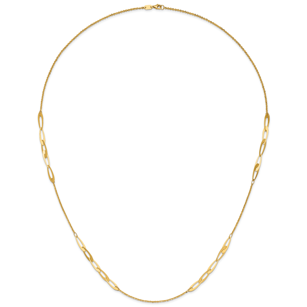 14K Polished Fancy Link Necklace