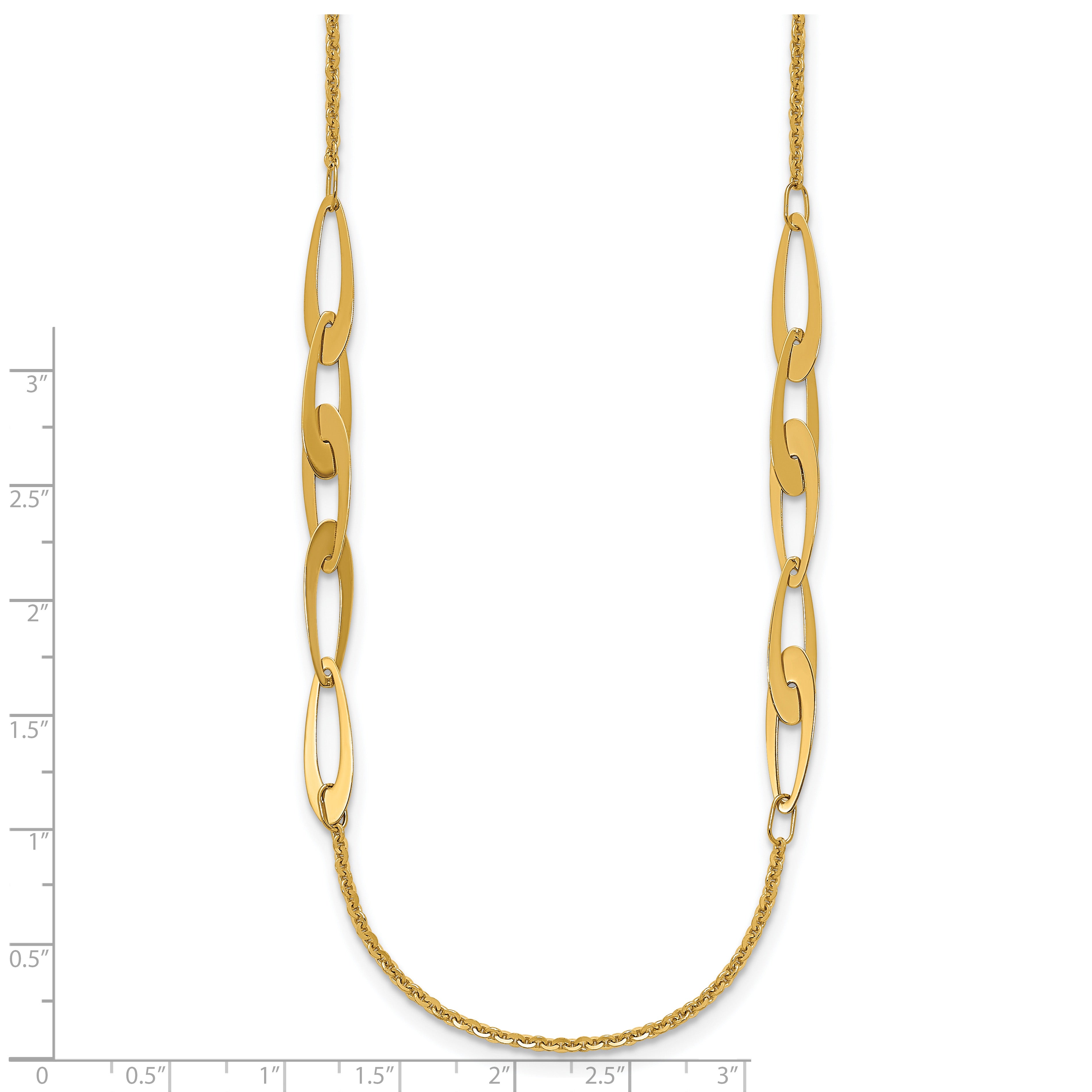 14K Polished Fancy Link Necklace