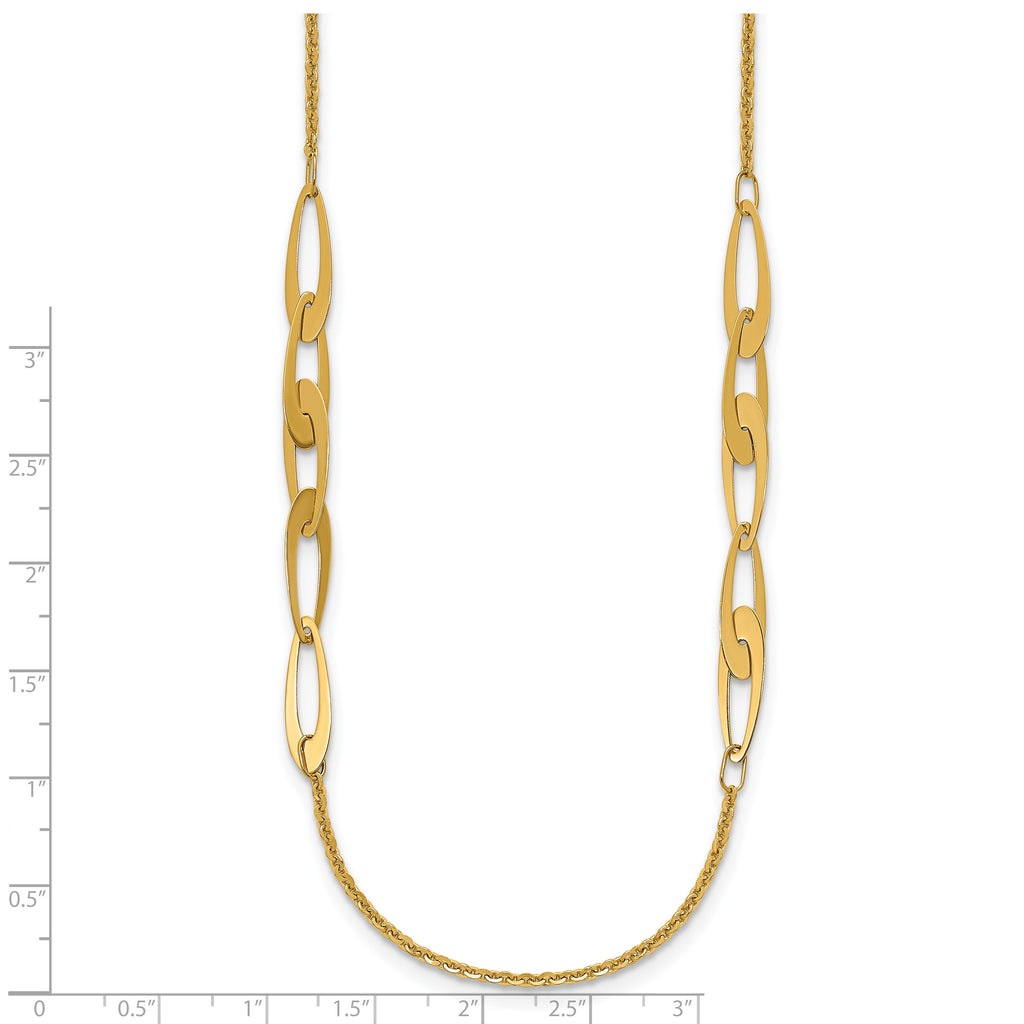 14K Polished Fancy Link Necklace
