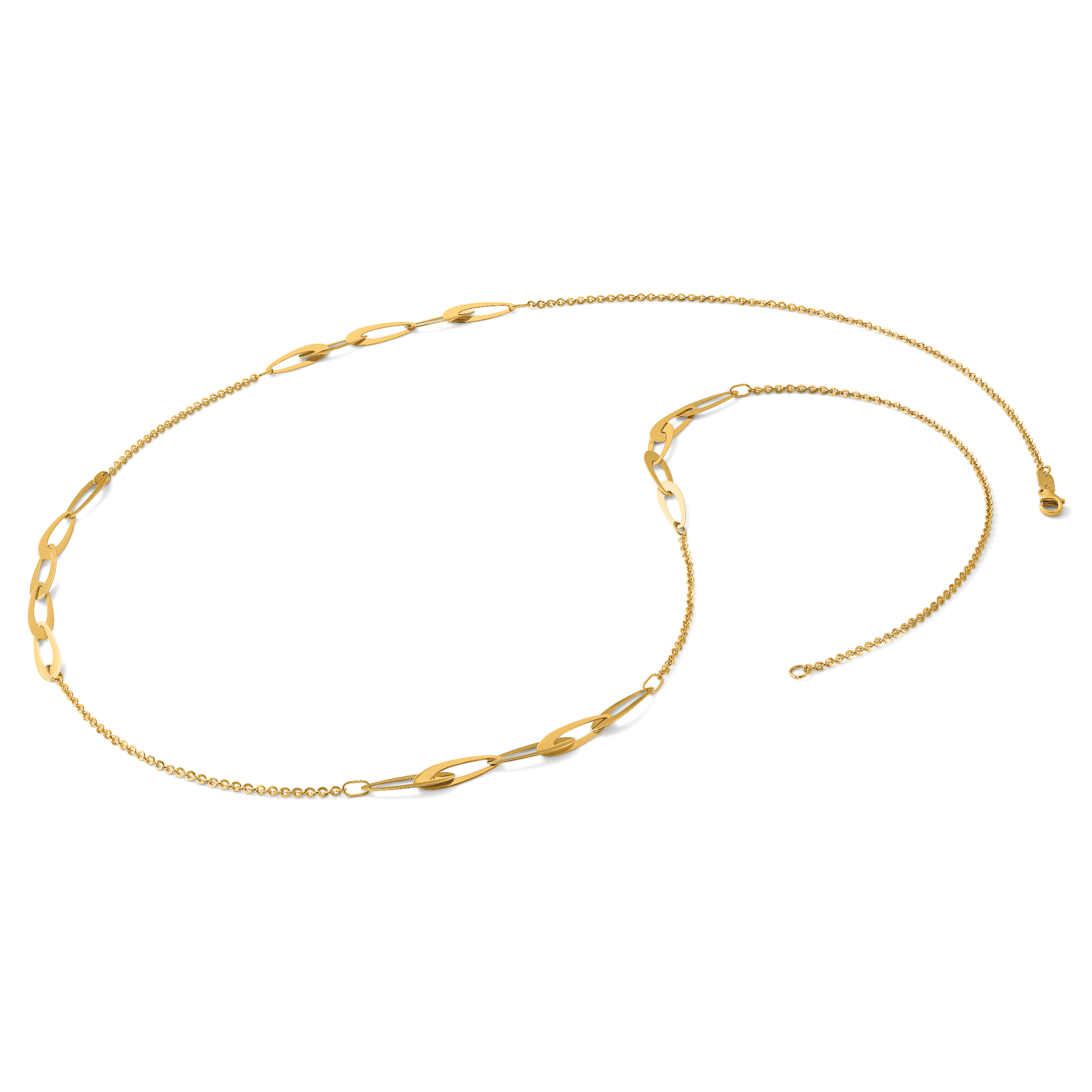 14K Polished Fancy Link Necklace
