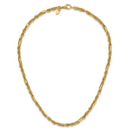 14K Polished and Textured Fancy Link Necklace