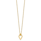 14K Polished Diamond Shape Pendant w/2in ext. Necklace