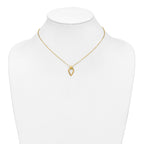 14K Polished Diamond Shape Pendant w/2in ext. Necklace