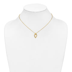 14K Polished Diamond Shape Pendant w/2in ext. Necklace