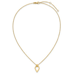 14K Polished Diamond Shape Pendant w/2in ext. Necklace