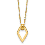 14K Polished Diamond Shape Pendant w/2in ext. Necklace