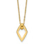 14K Polished Diamond Shape Pendant w/2in ext. Necklace