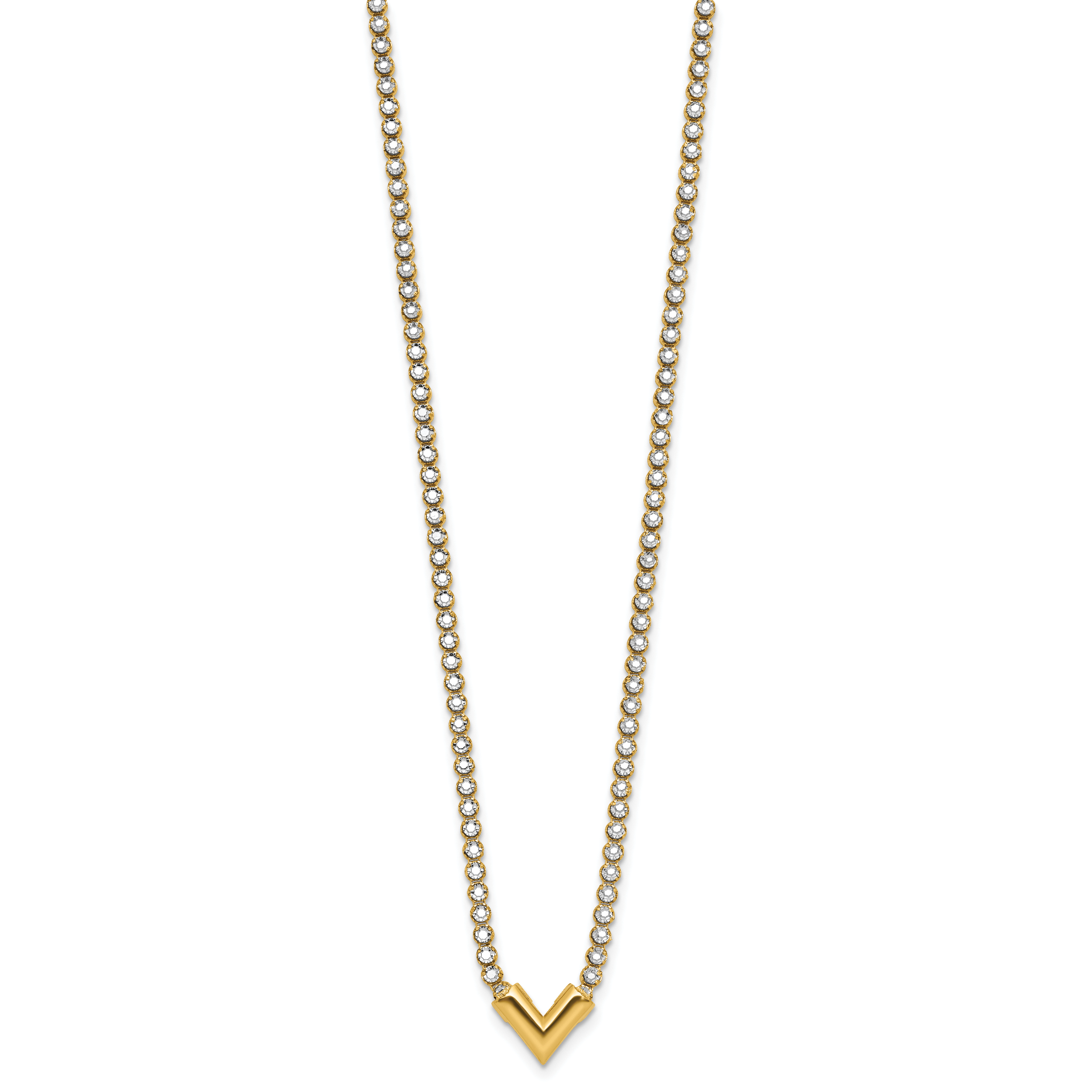 14K w/RH-plating Polished Fancy 18in Necklace Secondary image