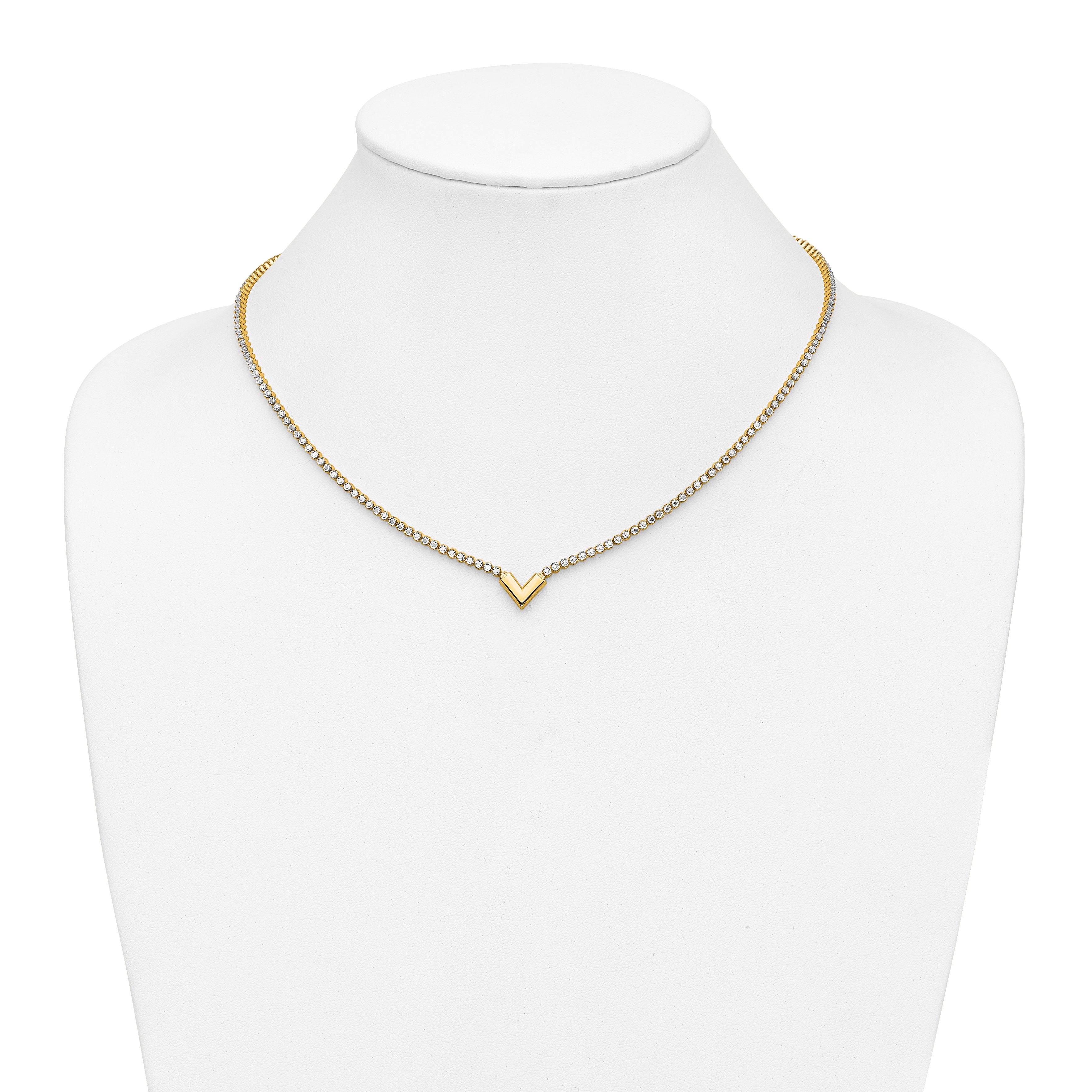 14K w/RH-plating Polished Fancy 18in Necklace