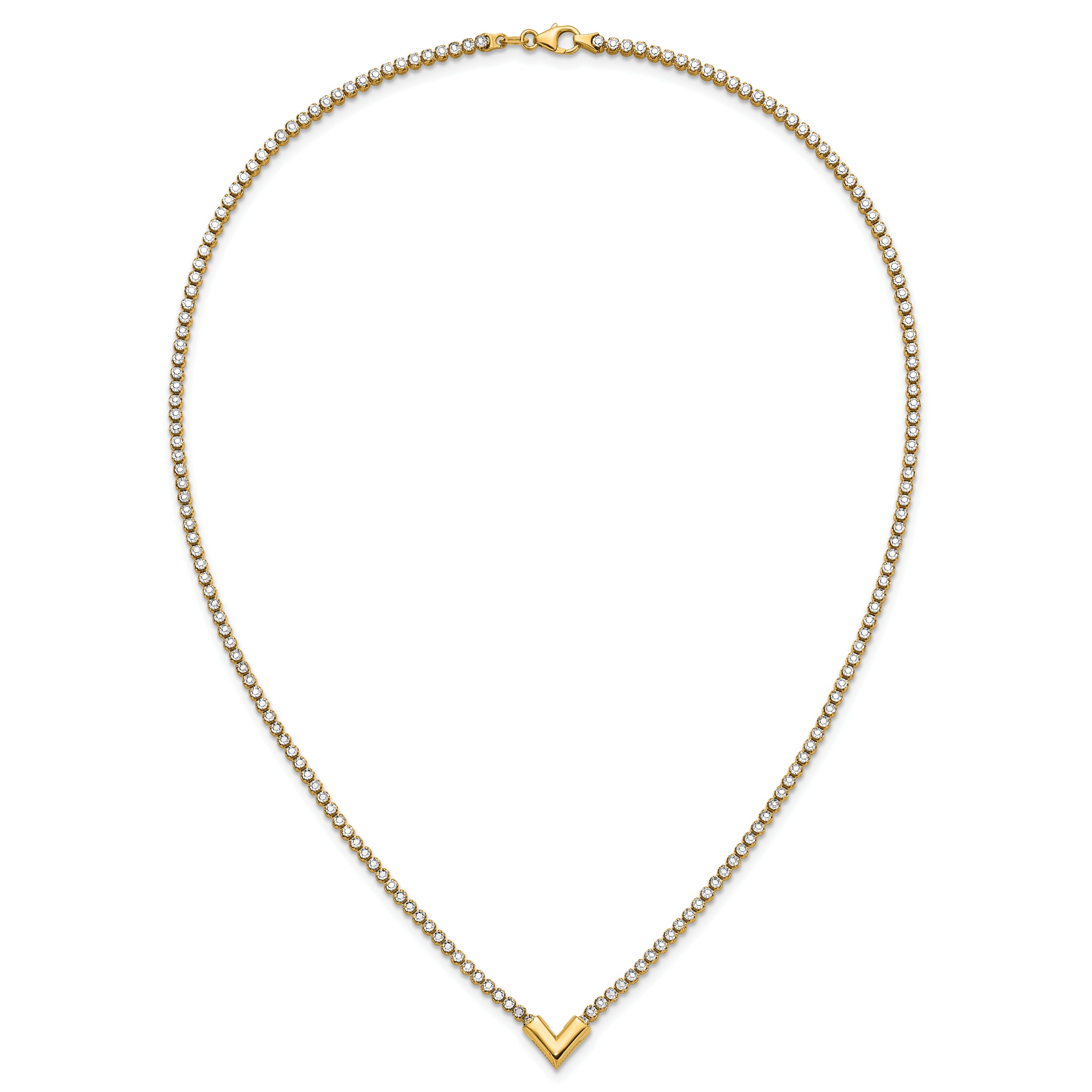 14K w/RH-plating Polished Fancy 18in Necklace