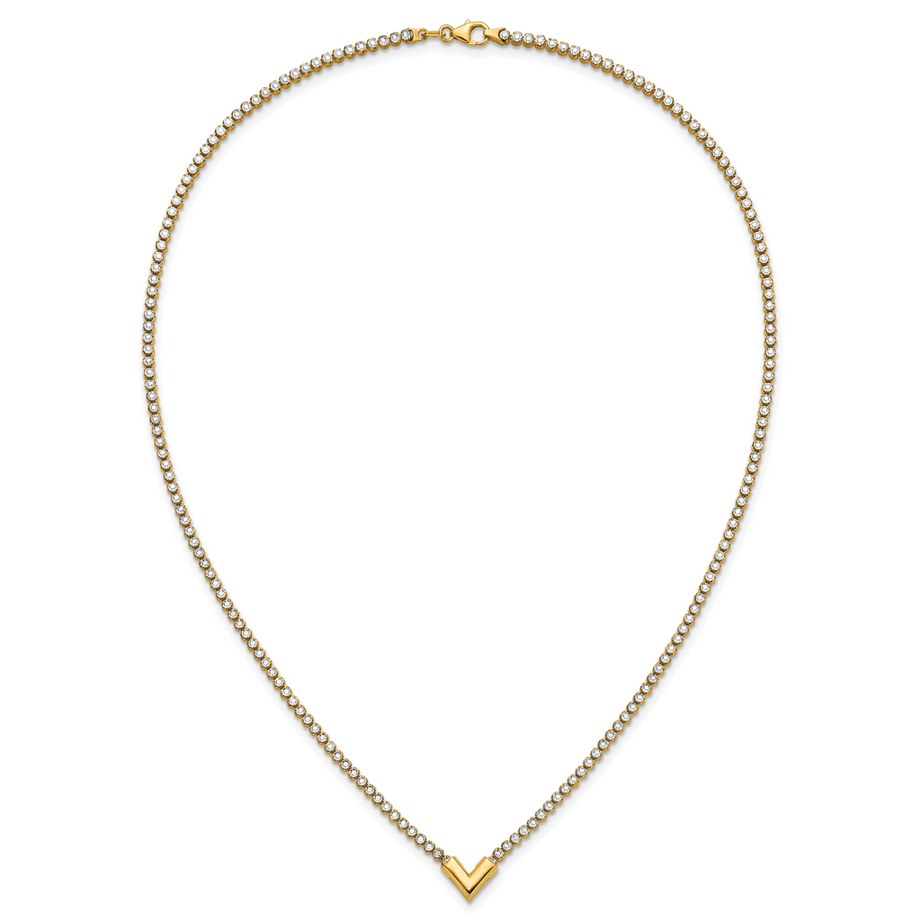 14K w/RH-plating Polished Fancy 18in Necklace
