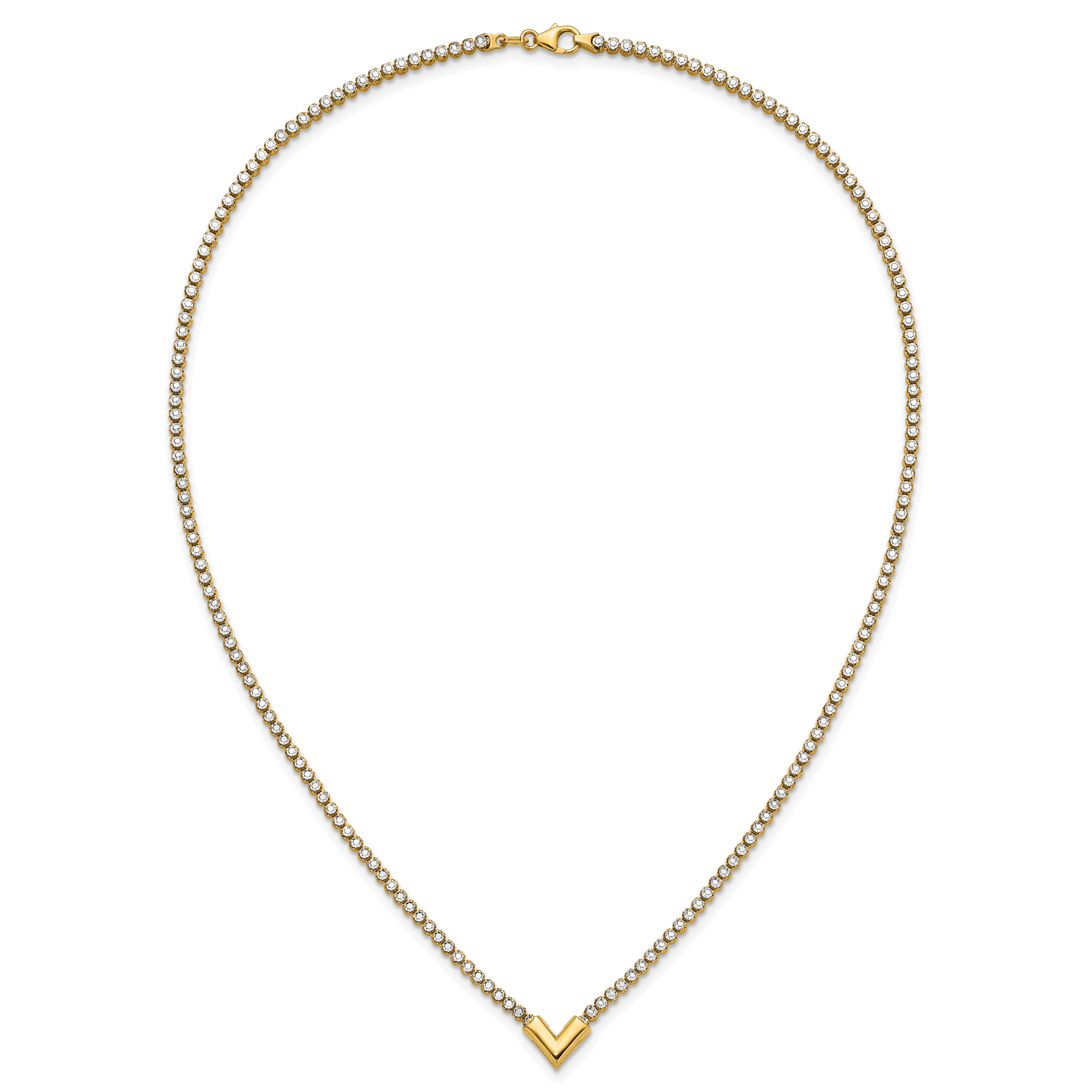 14K w/RH-plating Polished Fancy 18in Necklace