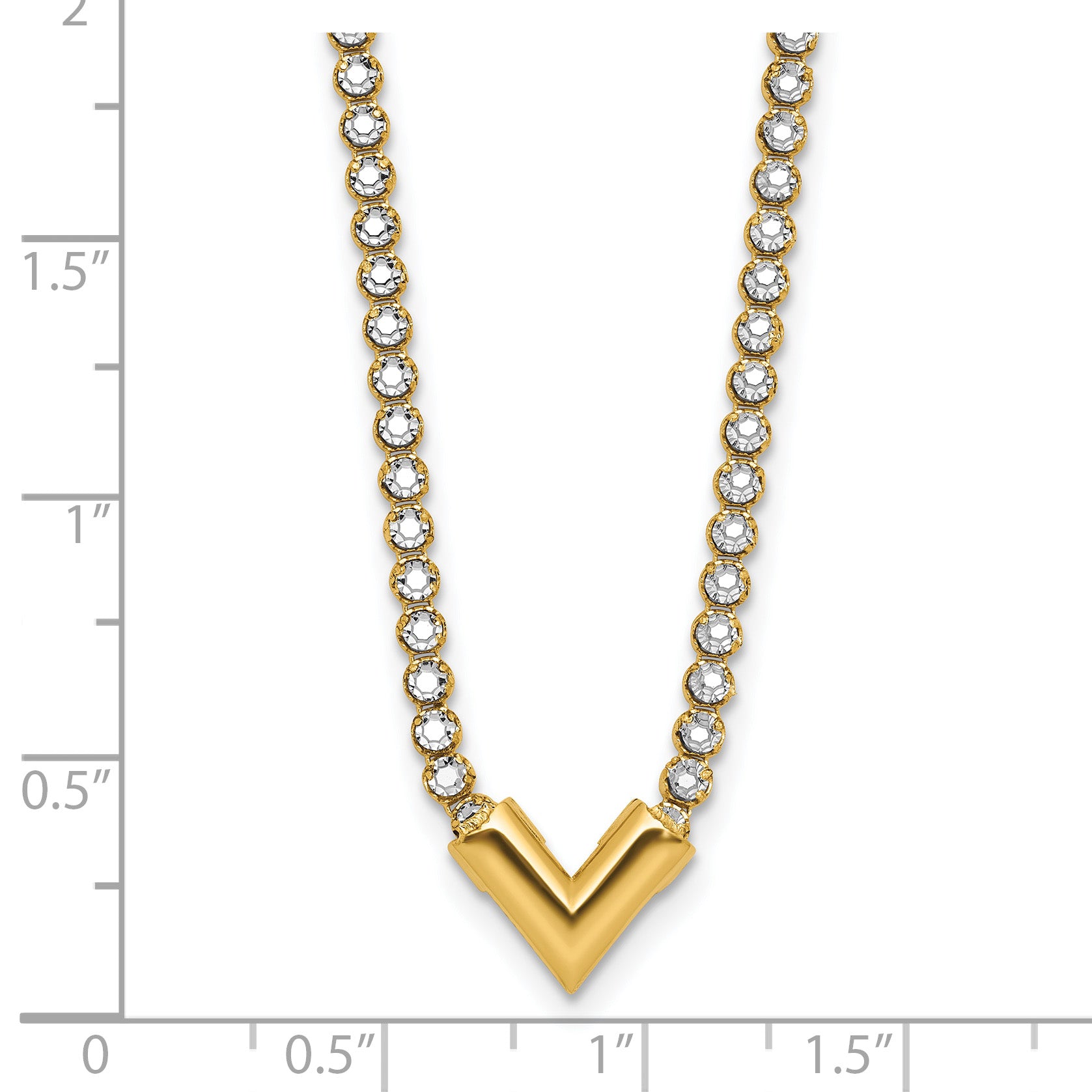 14K w/RH-plating Polished Fancy 18in Necklace