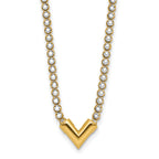 14K w/RH-plating Polished Fancy 18in Necklace