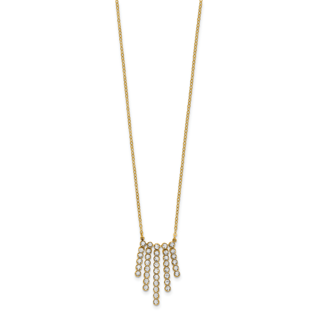14K w/RH-plating Polished Fancy 18in Necklace