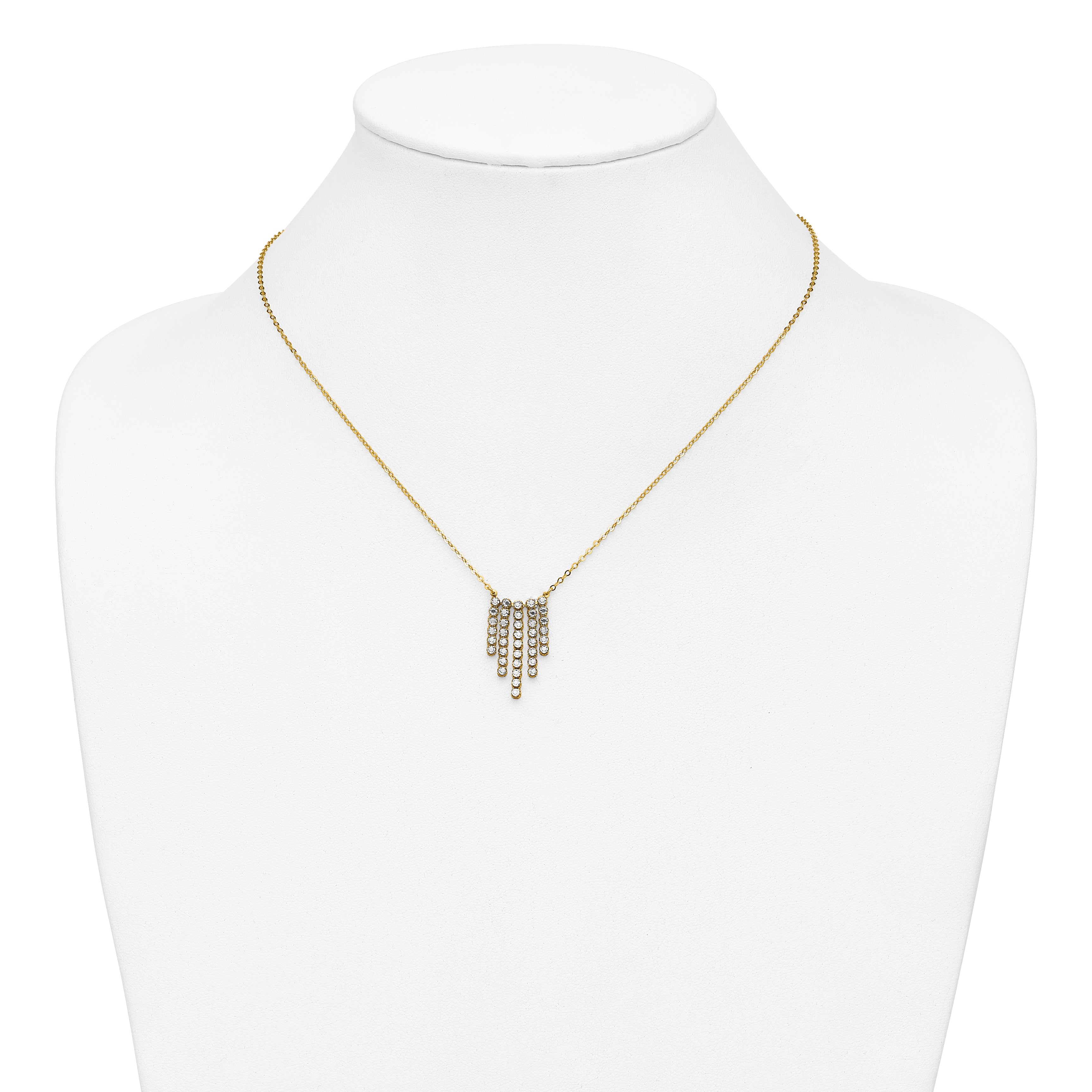 14K w/RH-plating Polished Fancy 18in Necklace