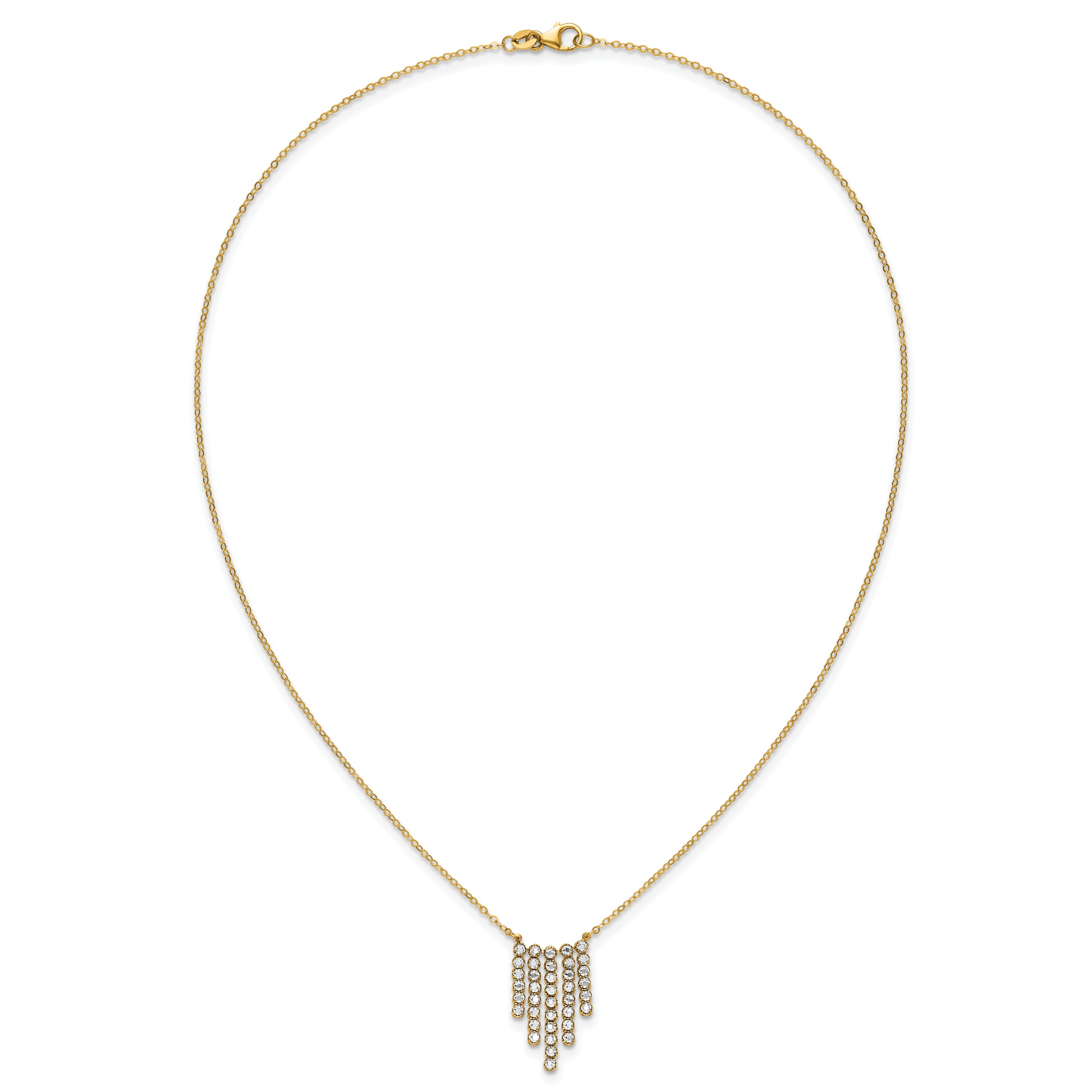 14K w/RH-plating Polished Fancy 18in Necklace
