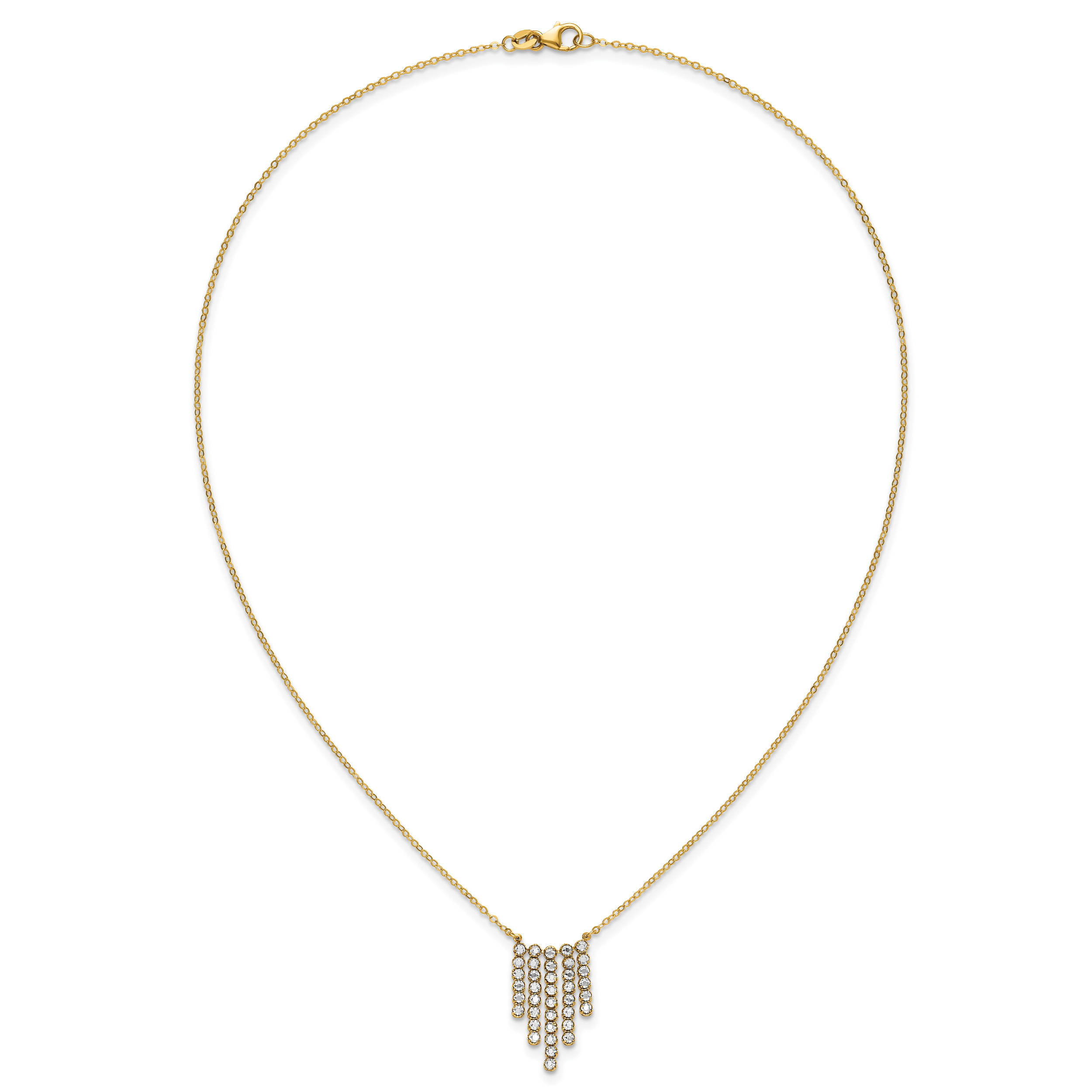 14K w/RH-plating Polished Fancy 18in Necklace
