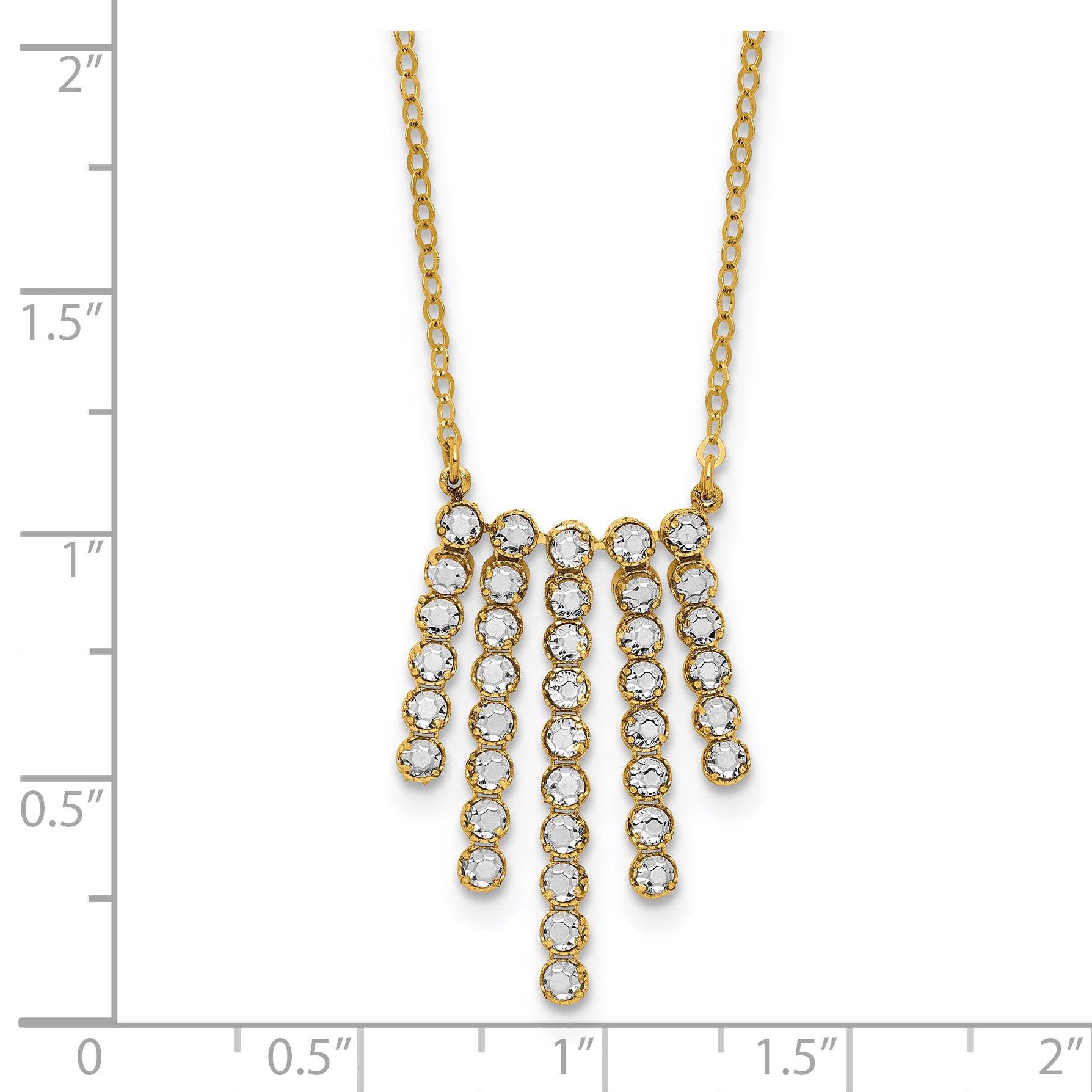 14K w/RH-plating Polished Fancy 18in Necklace