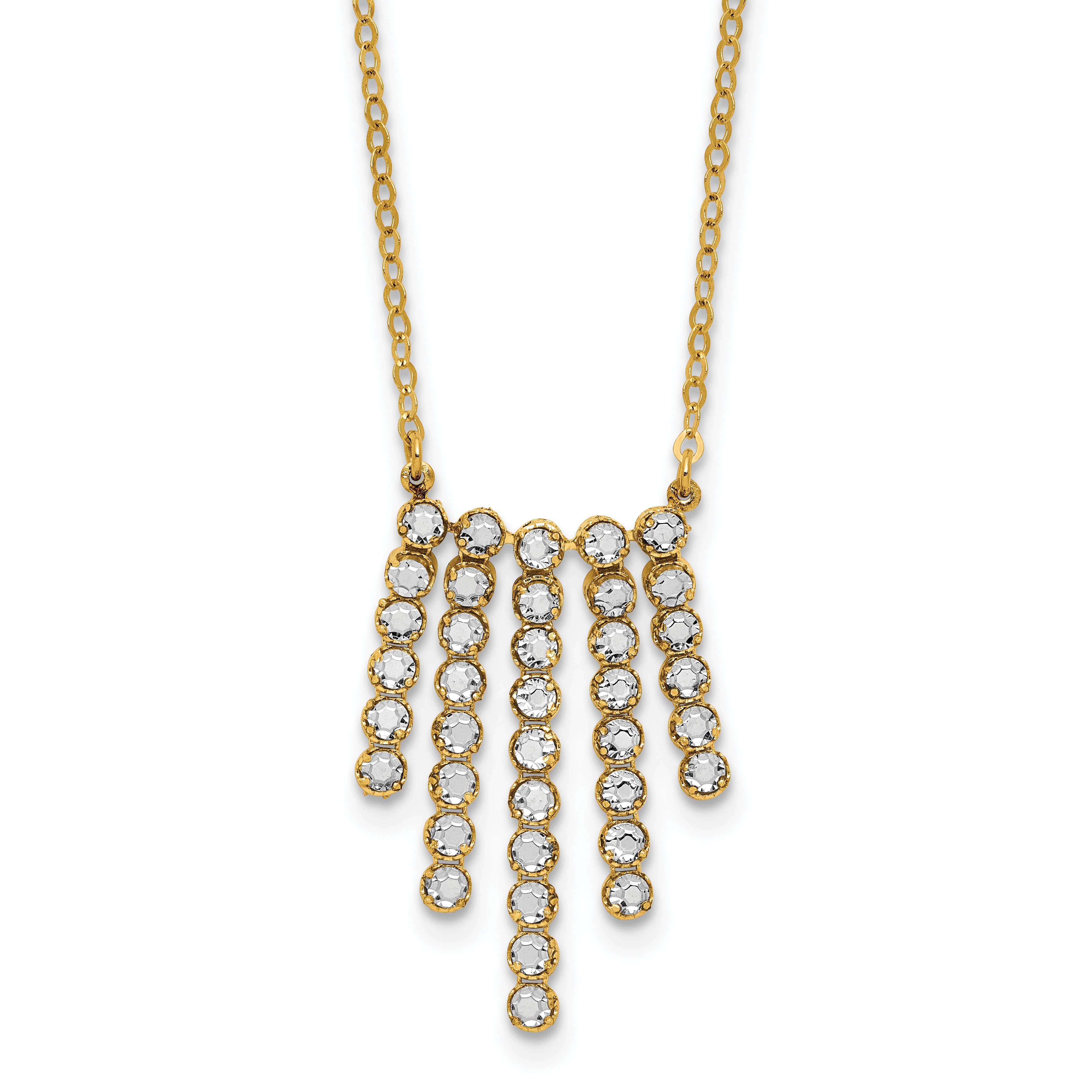 14K w/RH-plating Polished Fancy 18in Necklace