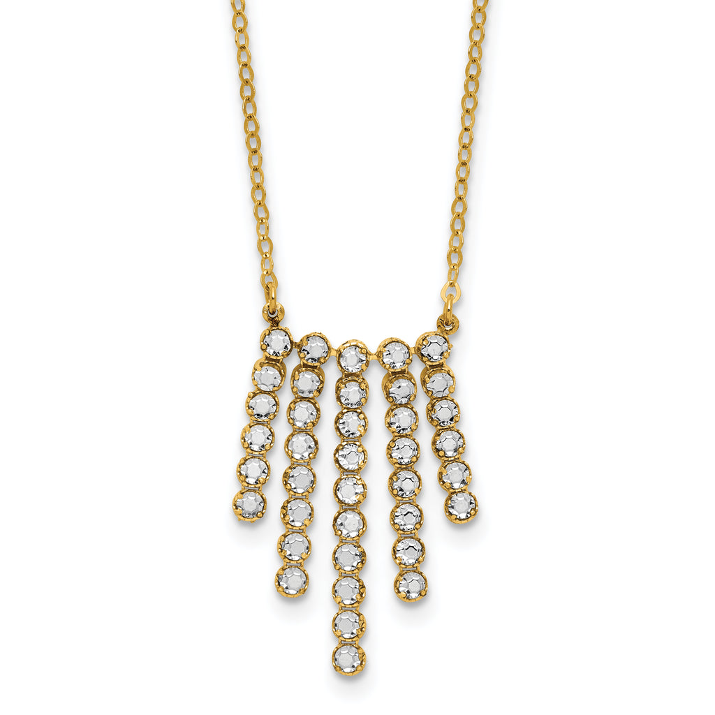 14K w/RH-plating Polished Fancy 18in Necklace