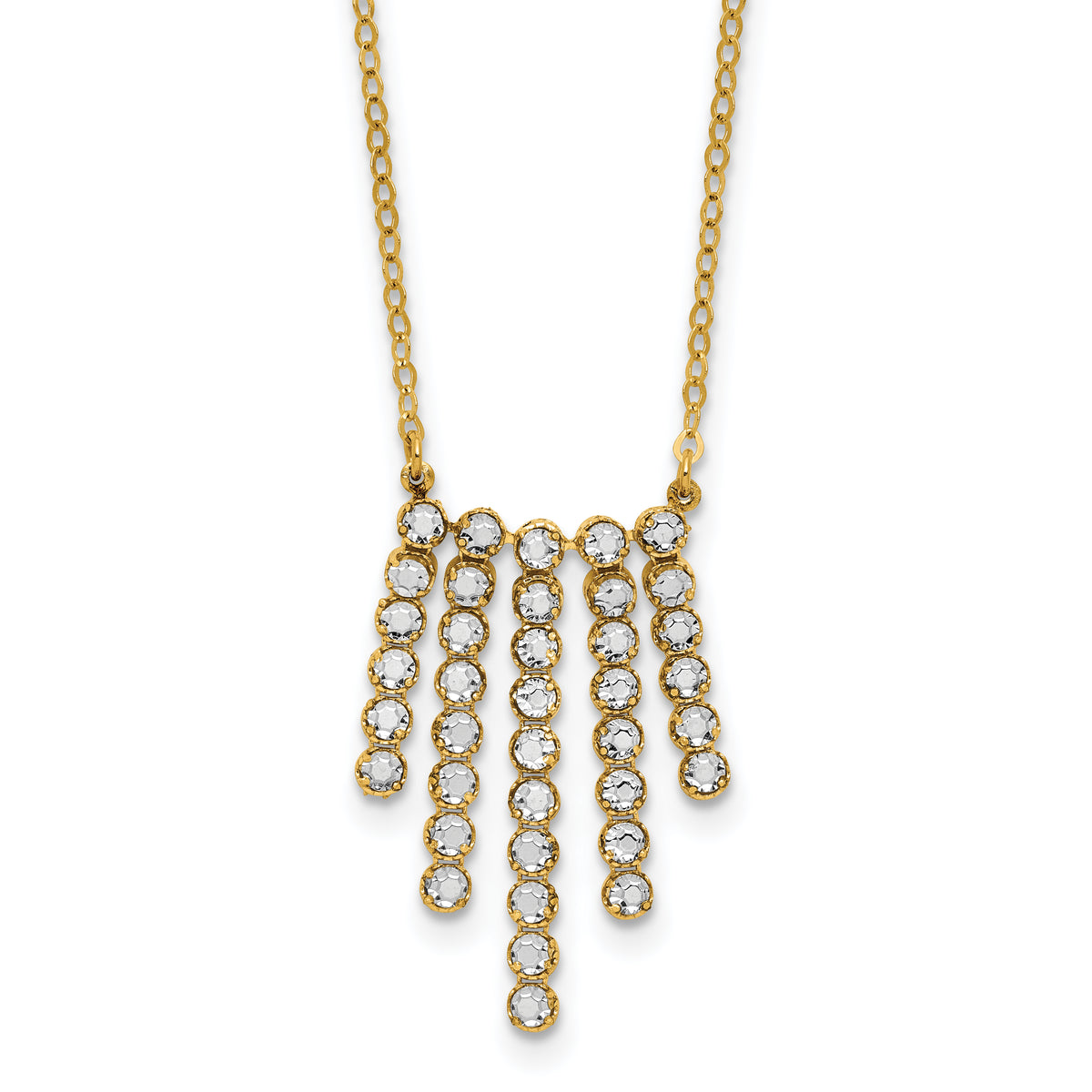 14K w/RH-plating Polished Fancy 18in Necklace