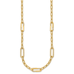 14K Polished Fancy Paperclip Necklace