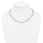 14K Polished Fancy Paperclip Necklace
