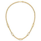 14K Polished Fancy Paperclip Necklace