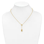 14K Polished Circles Lariat w/2in ext. Necklace