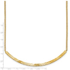 14K Polished and Diamond-cut Bar Double Chain w/2in ext. Necklace